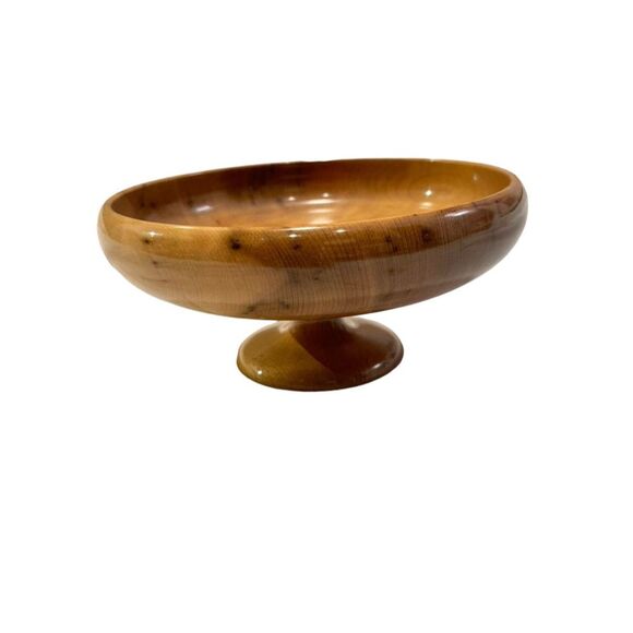 Rare Vintage Myrtle Wood Pedestal Bowl - Picture 7 of 8
